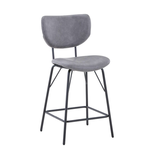 Jofran - Owen Contemporary Modern Faux Leather Split-Back Upholstered Counter Height Barstool (Set of 2) Grey - 2271-OWENSTGRY view 2