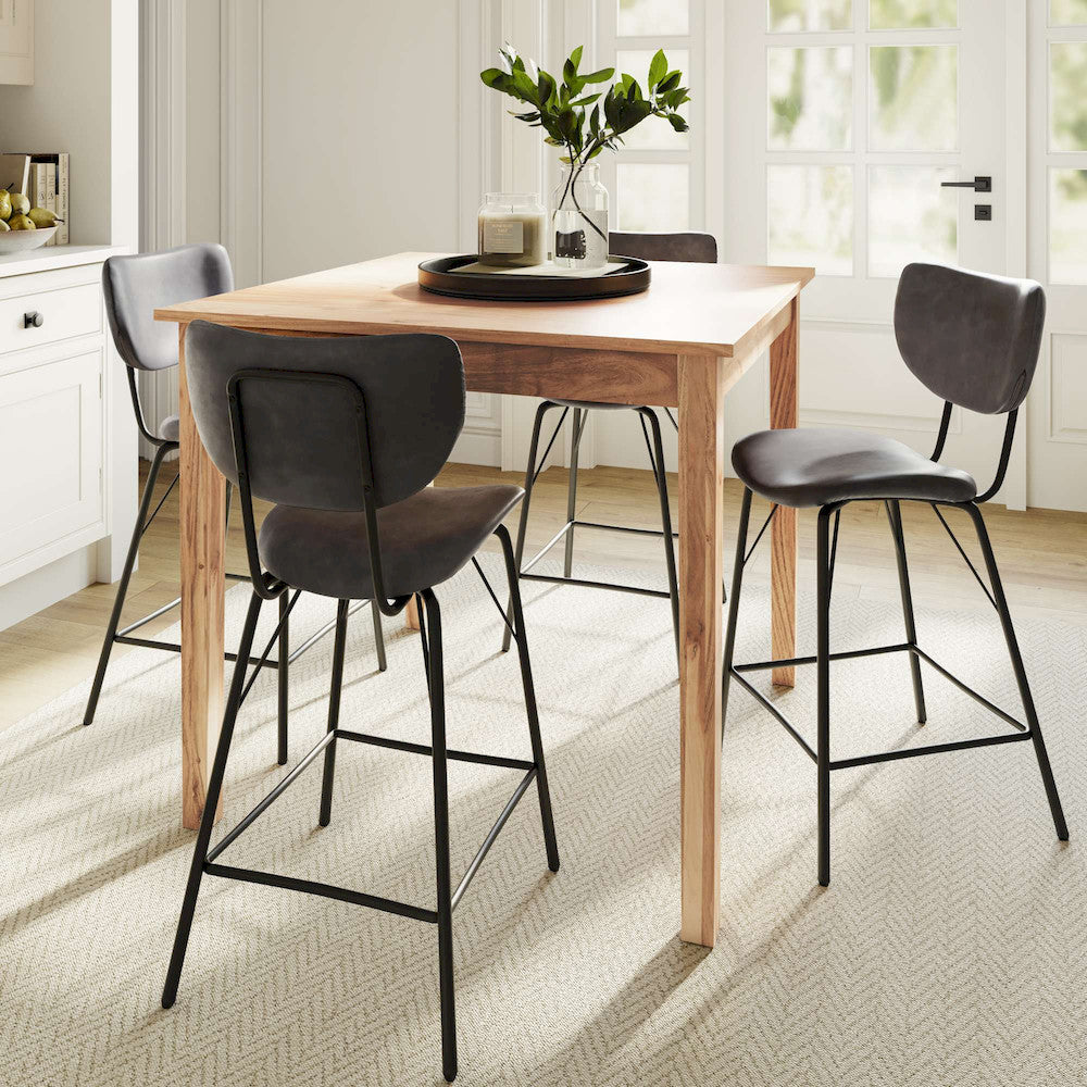 Jofran - Owen Contemporary Modern Faux Leather Split-Back Upholstered Counter Height Barstool (Set of 2) Grey - 2271-OWENSTGRY view 10