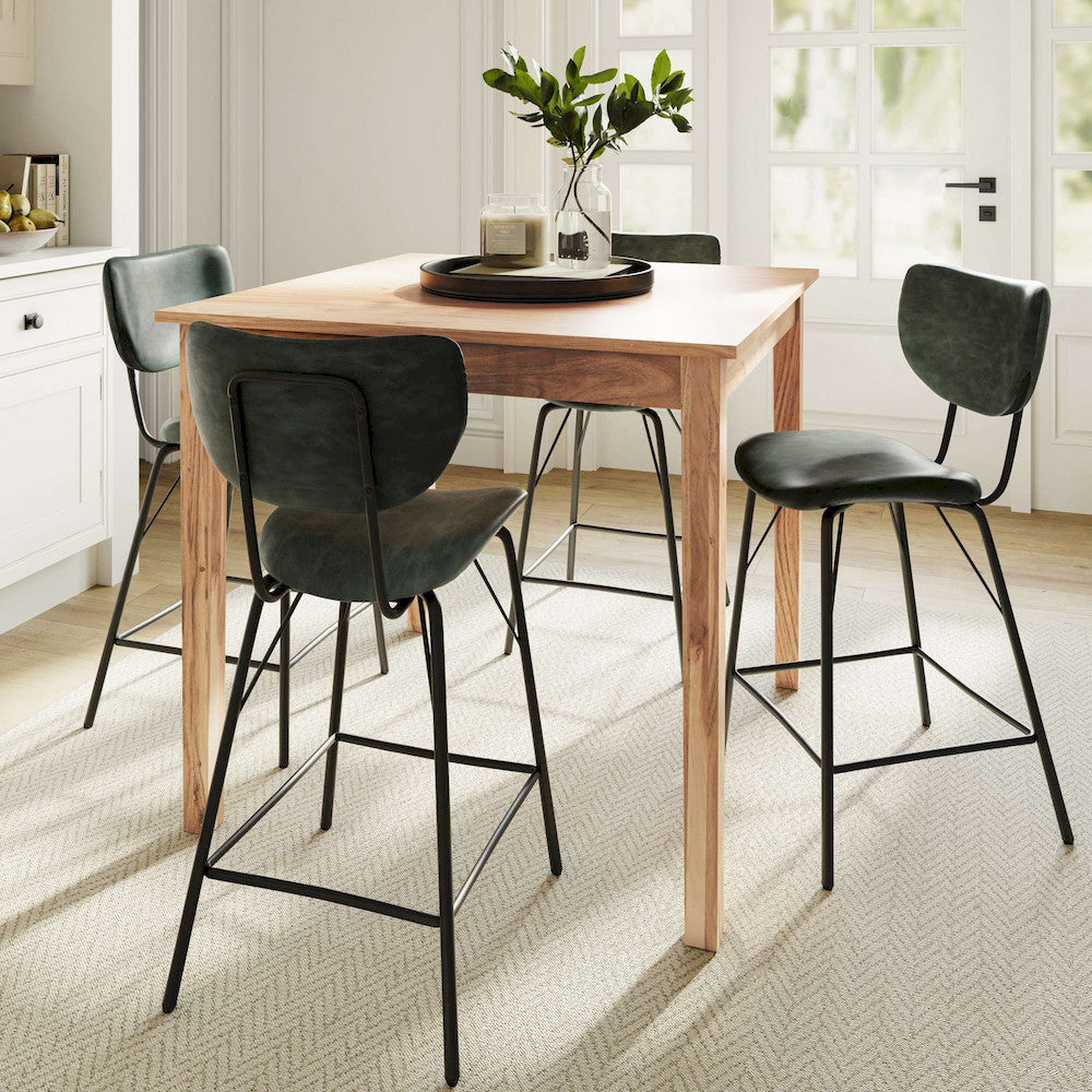 Jofran - Owen Contemporary Modern Faux Leather Split-Back Upholstered Counter Height Barstool (Set of 2) Jade - 2271-OWENSTJD view 10