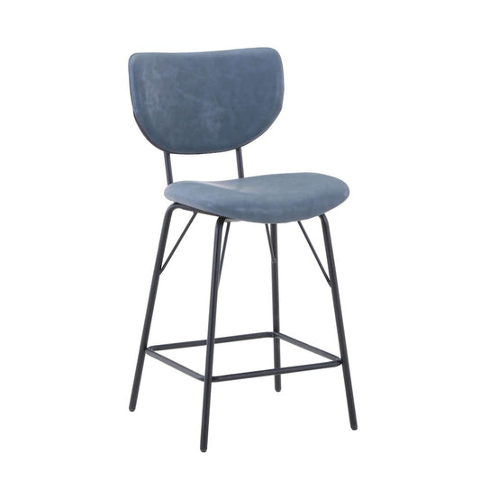 Jofran - Owen Contemporary Modern Faux Leather Split-Back Upholstered Counter Height Barstool (Set of 2) Slate - 2271-OWENSTSL view 2