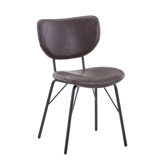 Jofran - Owen Contemporary Modern Faux Leather Split-Back Upholstered Dining Chair (Set of 2) Dark Brown - 2271-OWENCHDBN view 2