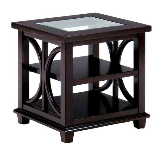 Jofran - Panama Brown Contemporary Wood and Glass End Table - 966-3 view 2