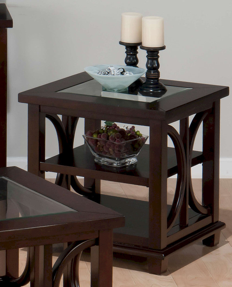 Jofran - Panama Brown Contemporary Wood and Glass End Table - 966-3 view 4