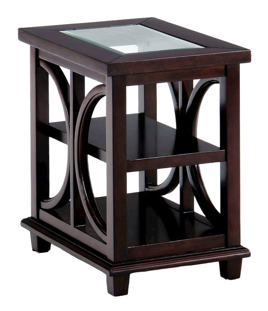 Jofran - Panama Brown Contemporary Wood and Glass Small End Table - 966-7 view 2