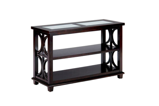 Jofran - Panama Brown Contemporary Wood and Glass Sofa Table - 966-4 view 2