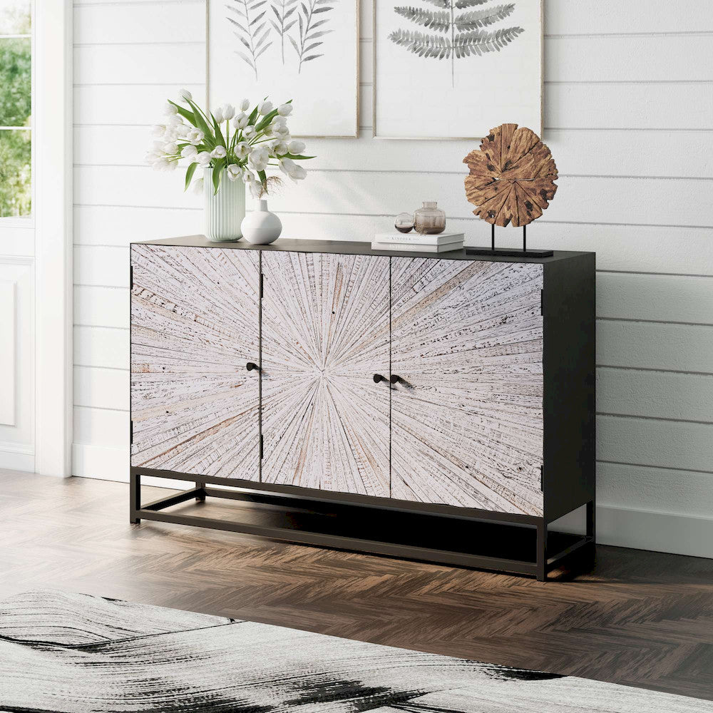 Jofran - Reclaimed Wood Astral Plains 3 Door Accent Cabinet - Grey Wash - 1929-59 view 14