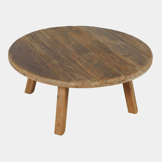 Jofran - Reclamation 36in Round Rustic Reclaimed Solid Wood Coffee Table, Rustic Unfinished Brown - 2300-2 view 2