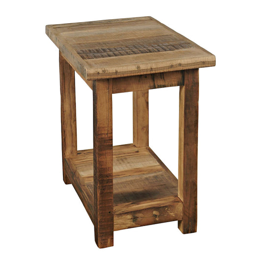 Jofran - Reclamation Rustic Reclaimed Solid Wood Chairside End Table with Storage Shelf, Rustic Unfinished Brown - 2300-7 view 2