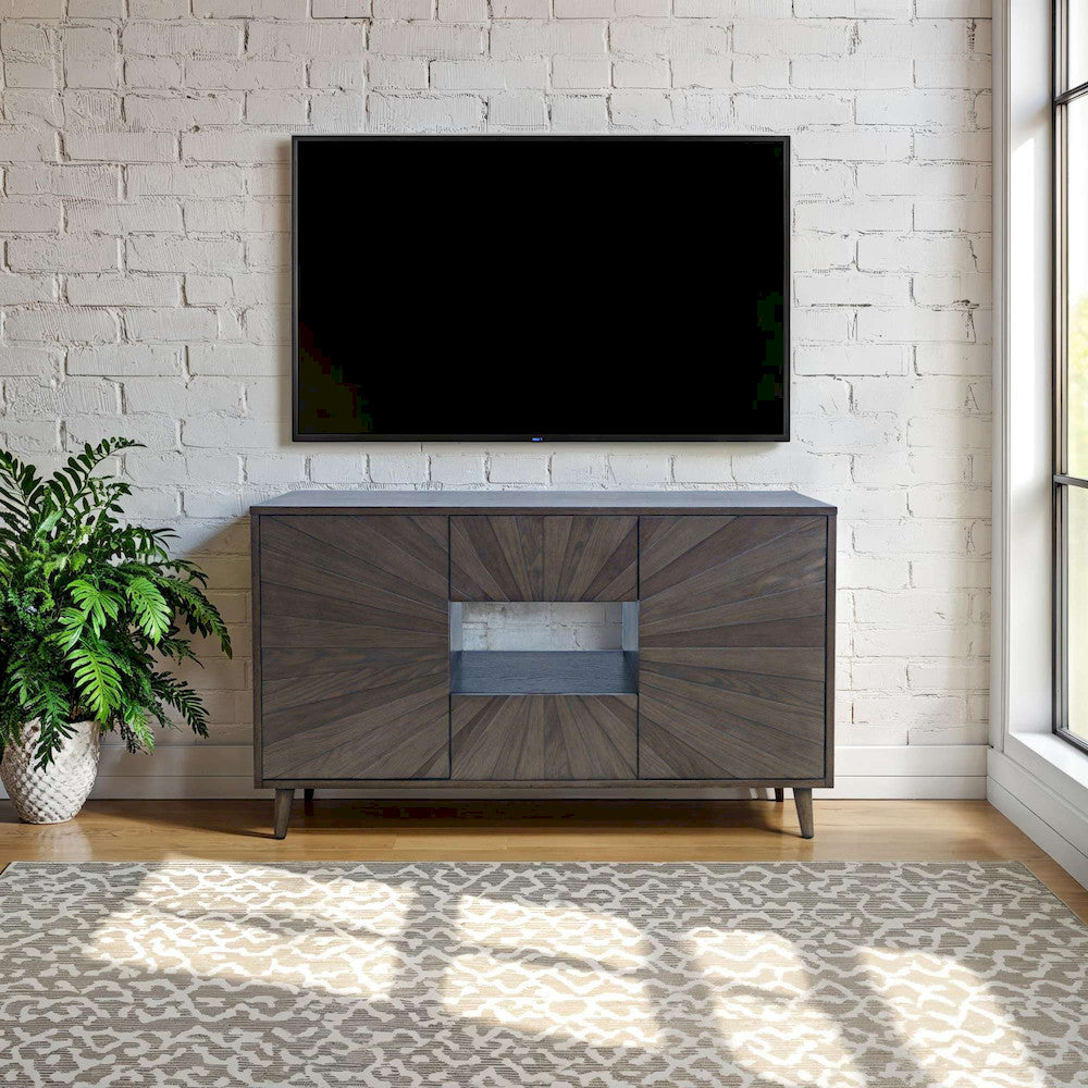 Jofran - Reece 50in Mid-Century Modern Starburst TV Stand Console Storage Cabinet in Americano - 2485-50 view 11