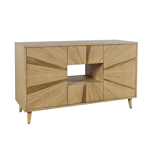 Jofran - Reece 50in Mid-Century Modern Starburst TV Stand Console Storage Cabinet in Light Oak - 2484-50 view 2