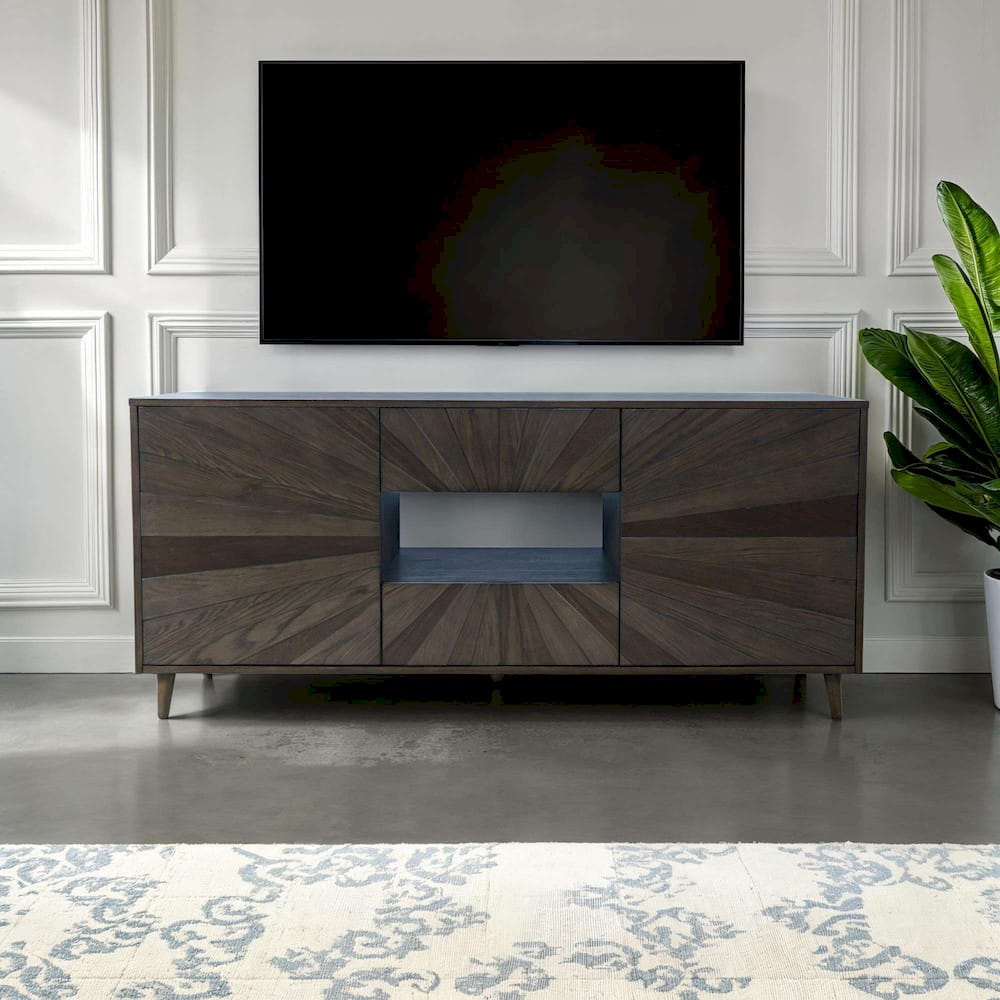 Jofran - Reece 70in Mid-Century Modern Starburst TV Stand Console Storage Cabinet in Americano - 2485-70 view 10