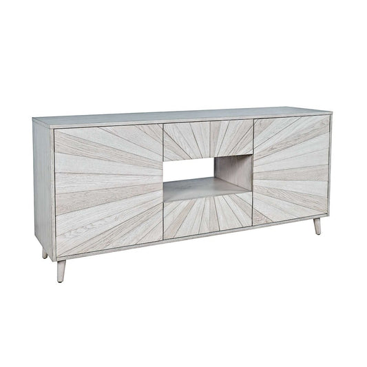 Jofran - Reece 70in Mid-Century Modern Starburst TV Stand Console Storage Cabinet in Light Ash - 2483-70 view 2