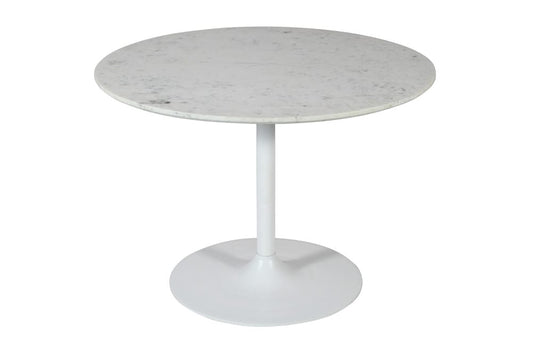 Jofran - Rowan 42in Modern Luxury Pedestal Round Marble Dining Table, White - 2271-ROWAN42TBWKT view 2