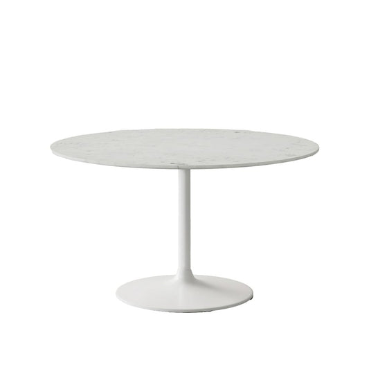 Jofran - Rowan 54in Modern Luxury Pedestal Round Marble Dining Table, White - 2271-ROWAN54TBWKT view 2
