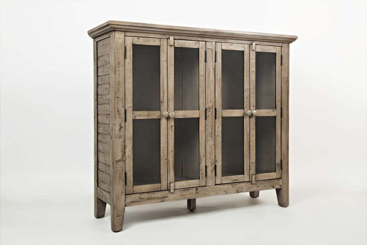 Jofran - Rustic Shores 48in Coastal Distressed Acacia Four-Door Accent Cabinet, Watch Hill Brown-Grey - 1620-48 veiw 2