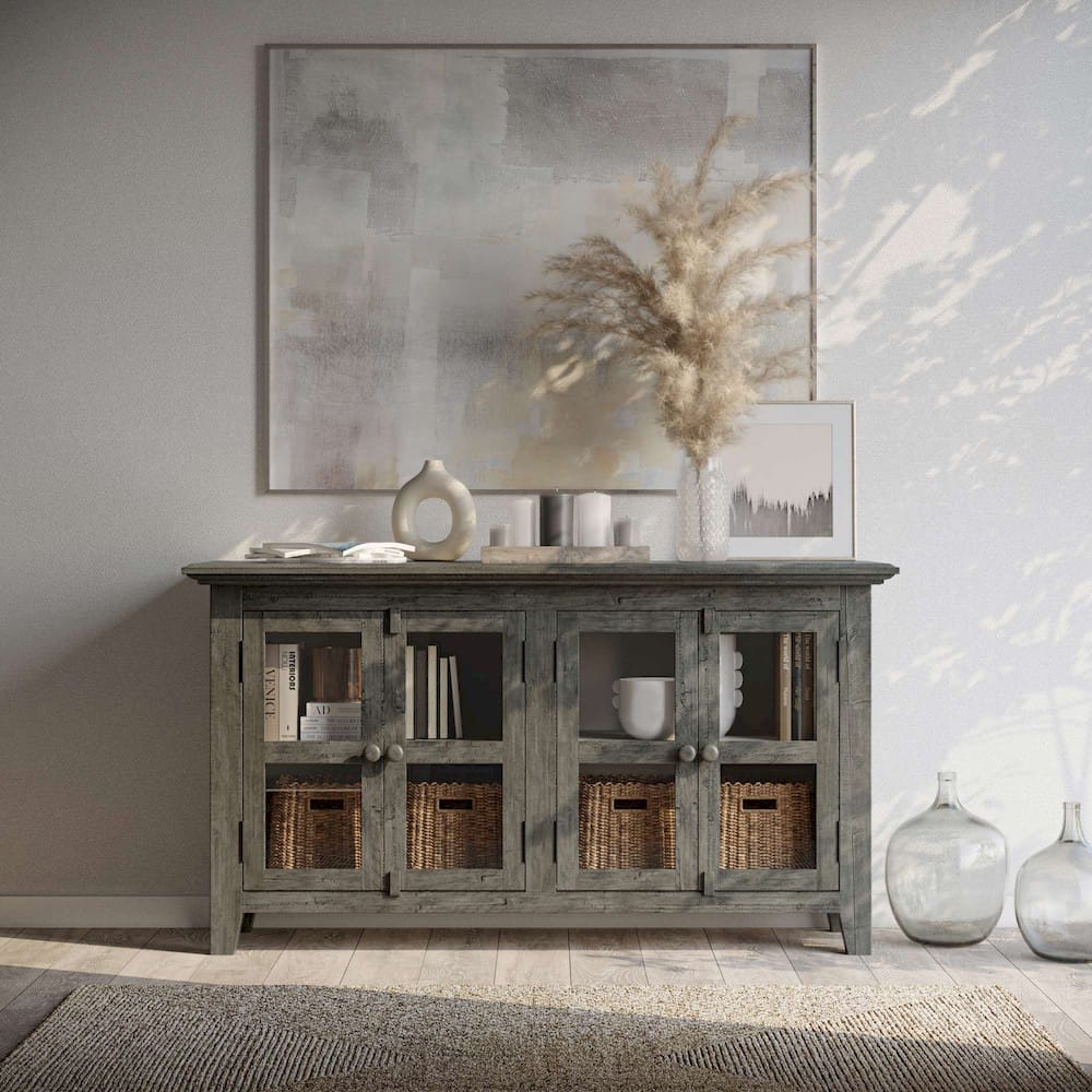 Jofran - Rustic Shores Coastal Style 54in Distressed Acacia Credenza Cabinet - 2130-5432 view 14