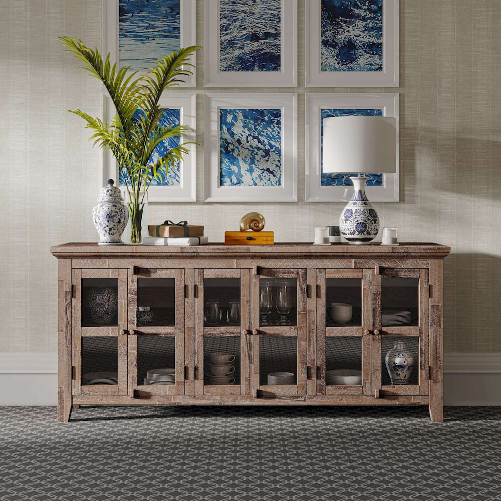 Jofran - Rustic Shores Coastal Style 70in Distressed Acacia Sideboard Cabinet - 2125-7032 view 9