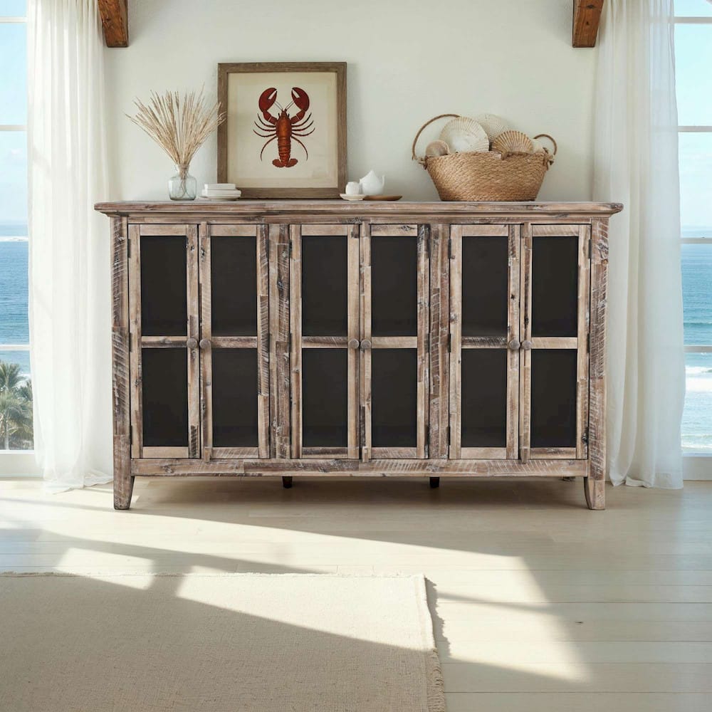 Jofran - Rustic Shores Coastal Style 70in Distressed Accent Cabinet - 2125-70 view 9