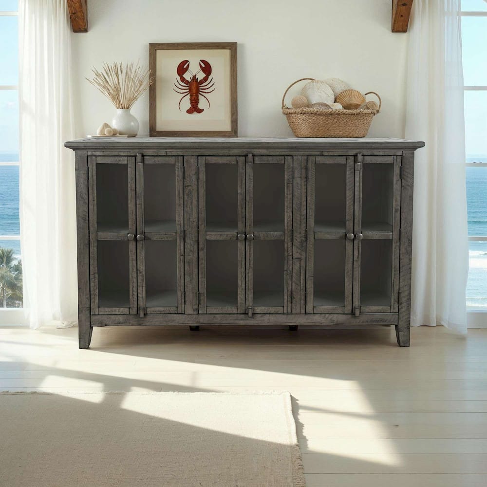 Jofran - Rustic Shores Coastal Style 70in Distressed Accent Cabinet - 2130-70 view 9