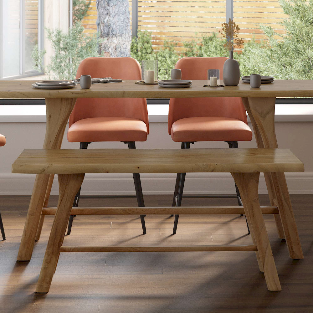 Jofran - Sedona 54in Live Edge Rustic Solid Wood Counter Height Trestle Bench - 2321-54KD view 10