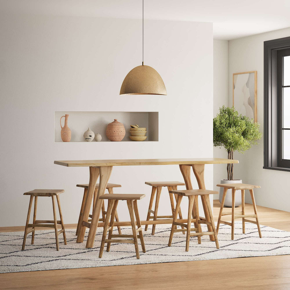Jofran - Sedona 79in Live Edge Rustic Solid Wood Counter Height Trestle Dining Table - 2321-79 view 10