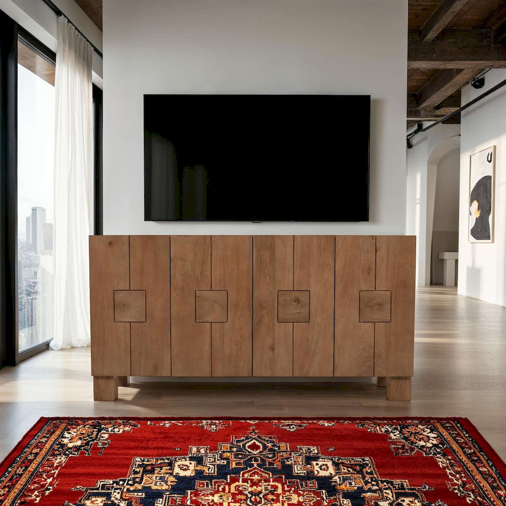 Jofran - Sequoia 62in Modern Rustic Solid Wood Four Door Sideboard Storage Cabinet - 2351-62 view 12