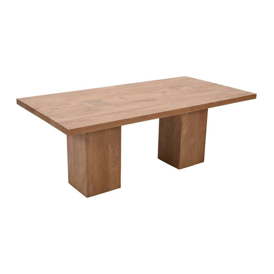 Jofran - Sequoia 79in Rustic Modern Luxury Solid Wood Butcher Block Double Pedestal Dining Table with Butterfly Joint Inlay - 2351-79TBKT view 2
