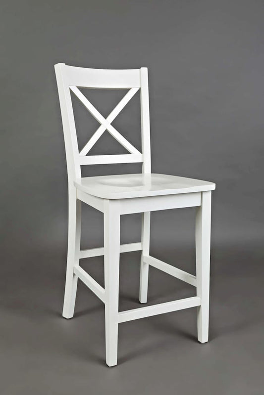 Jofran - Simplicity X in Back Stool in Paperwhite (Set of 2) - 652-BS806KD view 2