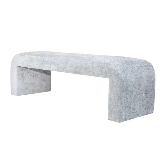 Jofran - Sophia Modern Luxury Curved Upholstered Jacquard Bench - Large, Blue - SOPHIA-BN-LGBLU view 2