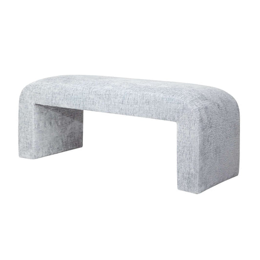 Jofran - Sophia Modern Luxury Curved Upholstered Jacquard Bench - Small, Blue - SOPHIA-BN-SMBLU view 2
