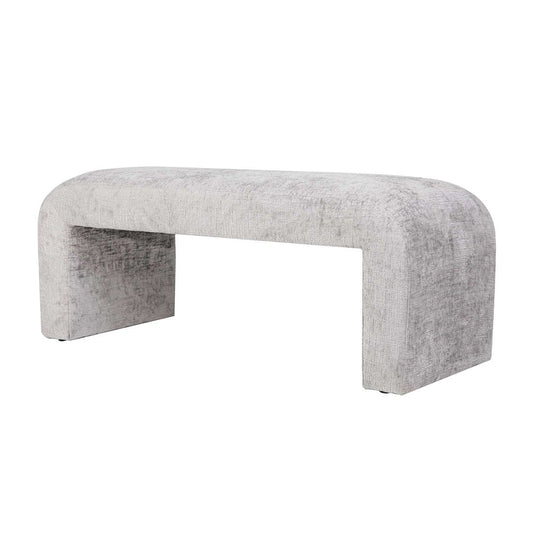Jofran - Sophia Modern Luxury Curved Upholstered Jacquard Bench - Small, Grey - SOPHIA-BN-SMGRY view 2