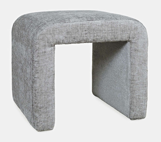 Jofran - Sophia Modern Luxury Curved Upholstered Jacquard Petite Ottoman Bench (Set of 2) Grey - SOPHIA-BN-PTGRY view 2