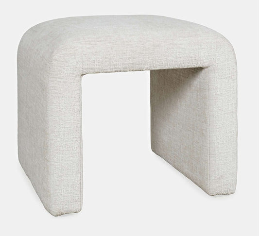 Jofran - Sophia Modern Luxury Curved Upholstered Jacquard Petite Ottoman Bench (Set of 2) Natural - SOPHIA-BN-PTNAT view 2
