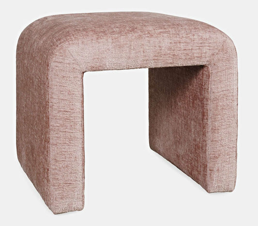 Jofran - Sophia Modern Luxury Curved Upholstered Jacquard Petite Ottoman Bench (Set of 2) Pink - SOPHIA-BN-PTPNK view 2