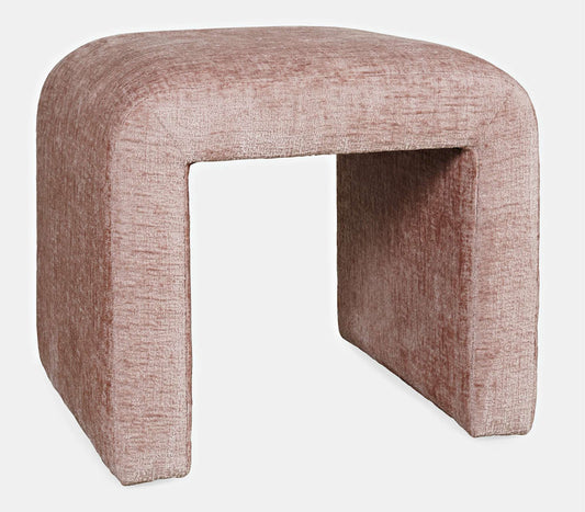 Jofran - Sophia Modern Luxury Curved Upholstered Jacquard Petite Ottoman Bench (Set of 2) Pink - SOPHIA-BN-PTPNK view 2