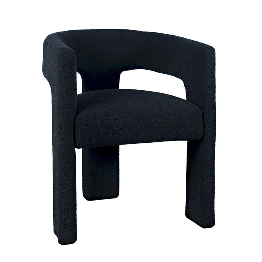 Jofran - Sven Modern Contemporary Upholstered Three-Leg Curved Back Dining Chair in Black - SVEN-CH-BLACK view 2