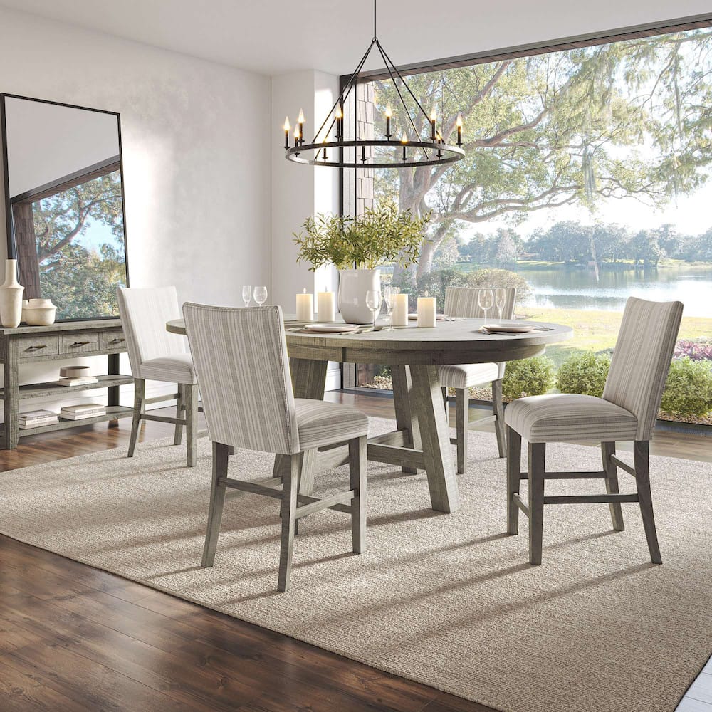 Jofran - Telluride Contemporary Rustic Farmhouse Five Piece Counter Height Dining Table Set, Driftwood Grey - 2231-54C-4U view 12