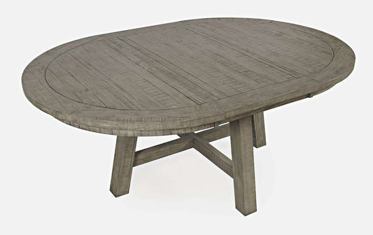 Jofran - Telluride Contemporary Rustic Farmhouse Round to Oval Dining Table, Driftwood Grey - 2231-54BDNGKT view 2