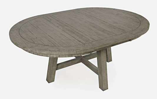 Jofran - Telluride Contemporary Rustic Farmhouse Round to Oval Dining Table, Driftwood Grey - 2231-54BDNGKT view 2