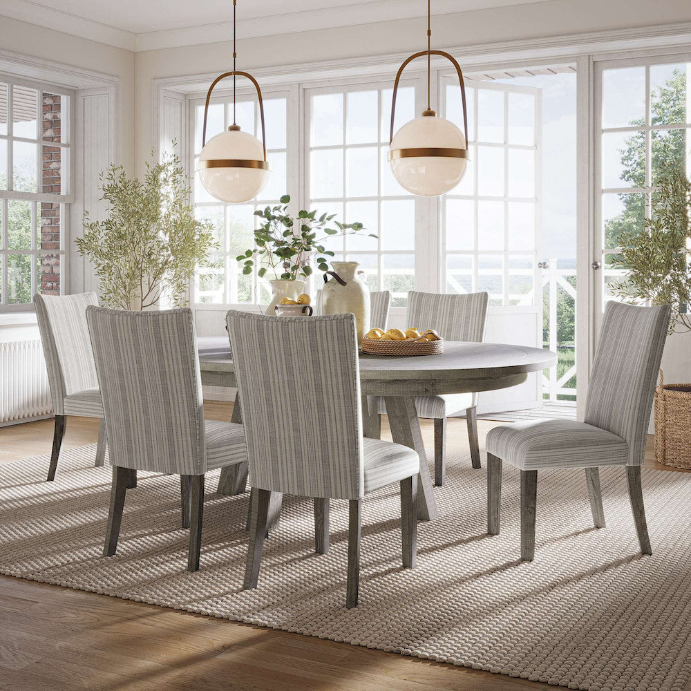 Jofran - Telluride Contemporary Rustic Farmhouse Round to Oval Dining Table, Driftwood Grey - 2231-54BDNGKT view 8