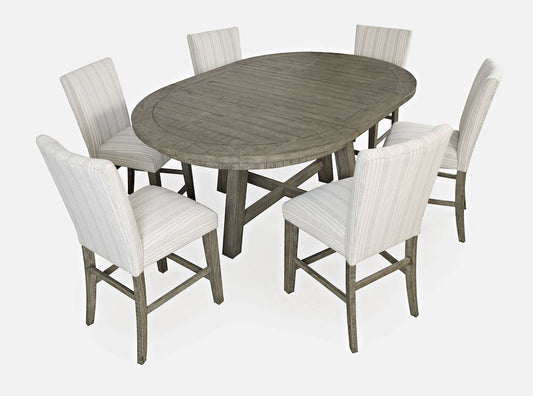 Jofran - Telluride Contemporary Rustic Farmhouse Seven Piece Counter Height Dining Table Set, Driftwood Grey - 2231-54C-6U view 2