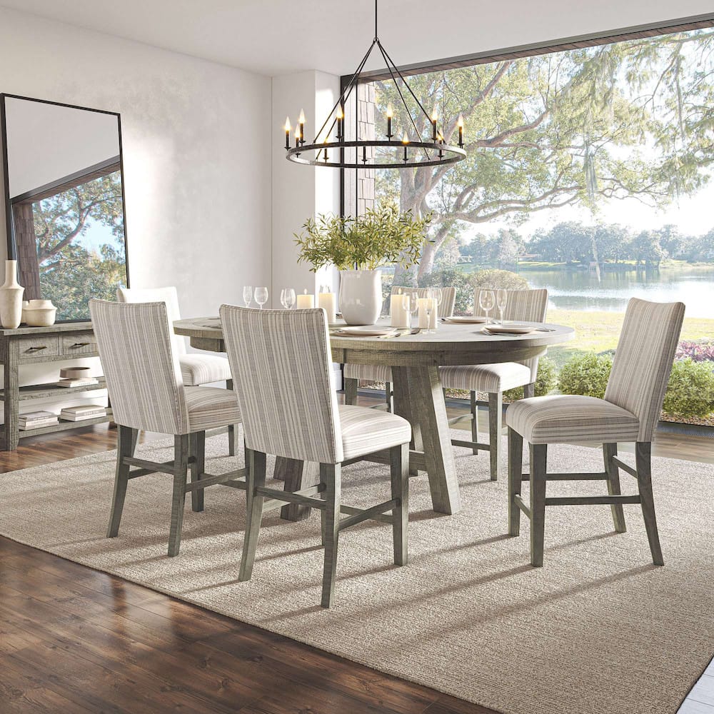 Jofran - Telluride Contemporary Rustic Farmhouse Seven Piece Counter Height Dining Table Set, Driftwood Grey - 2231-54C-6U view 12