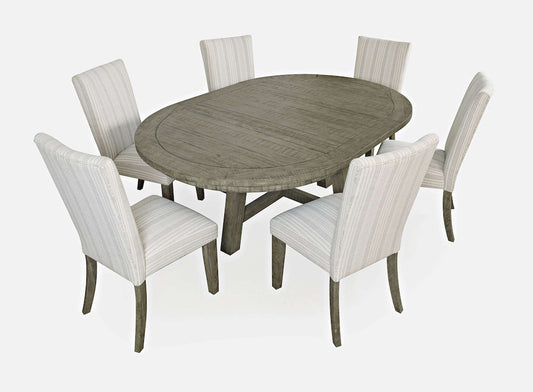 Jofran - Telluride Contemporary Rustic Farmhouse Seven Piece Dining Table Set, Driftwood Grey - 2231-54D-6U view 2