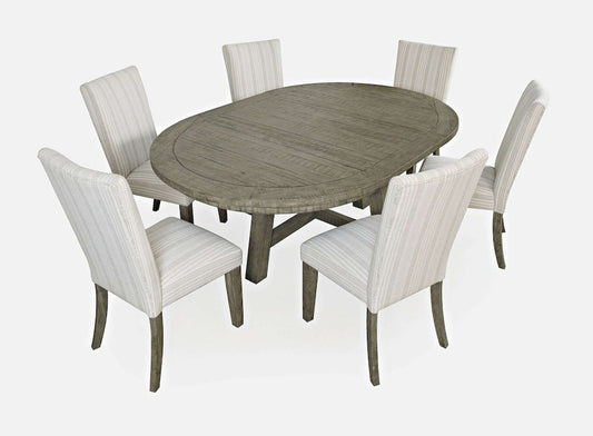 Jofran - Telluride Contemporary Rustic Farmhouse Seven Piece Dining Table Set, Driftwood Grey - 2231-54D-6U view 2