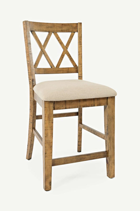 Jofran - Telluride Counter Stool (Set of 2) - Naturally Distressed Telluride, Cream Fabric - 1801-BS420KD view 2
