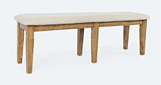 Jofran - Telluride Dining Bench - Naturally Distressed Telluride, Cream Fabric - 1801-56KD view 2