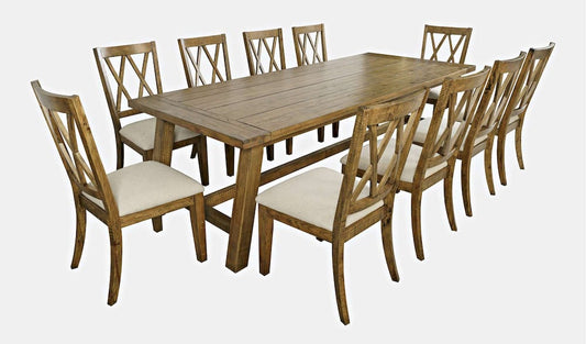 Jofran - Telluride Eleven Piece Rustic Distressed Pine 127in Extendable Dining Set, Gold - 1801-42D-11X view 2