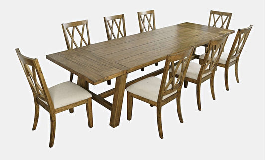 Jofran - Telluride Nine Piece Rustic Distressed Pine 127in Extendable Dining Set, Gold - 1801-42D-9X view 2