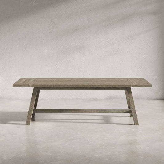 Jofran - Telluride Rustic Distressed Pine 127in Trestle Counter Table with Two Leaves, Driftwood Grey - 2231-127 view 2
