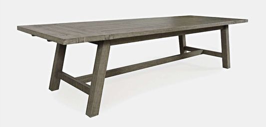 Jofran - Telluride Rustic Distressed Pine 127in Trestle Dining Table with Two Extension Leaves, Driftwood Gray - 2231-42 view 2